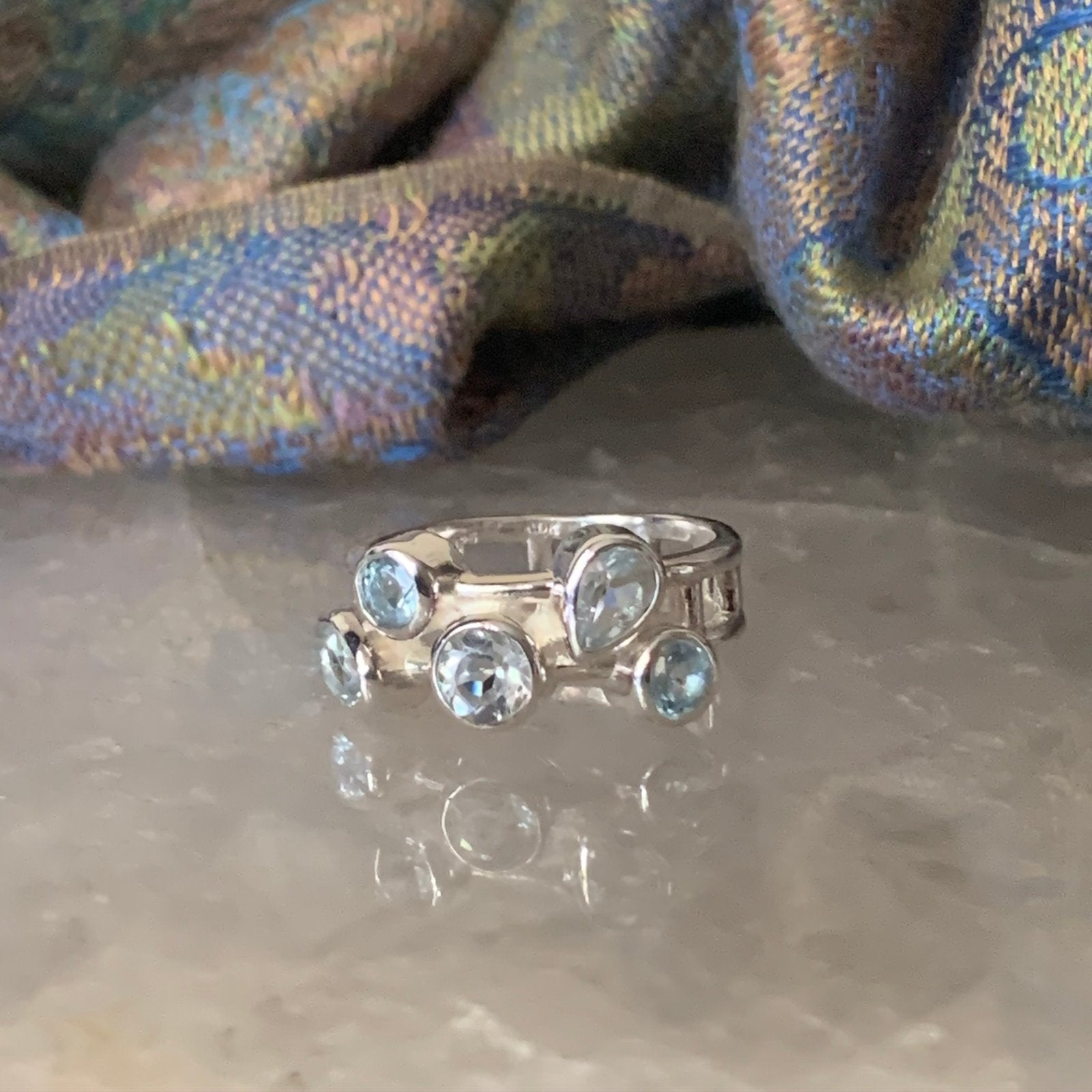Topaas beschermt geluk welvaart love voorspoed magie, Sieraden, Tassen en Uiterlijk, Ringen, 18 tot 19, Blauw, Nieuw, Ophalen of Verzenden