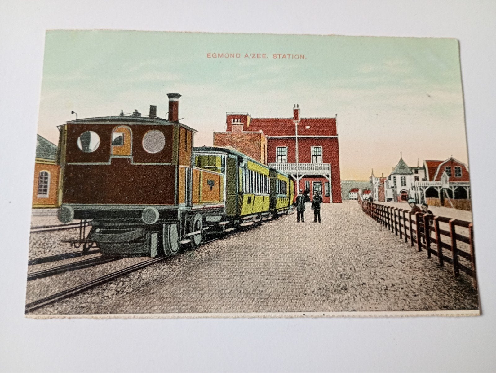 Egmond aan Zee Station met Trein, Ophalen of Verzenden, Voor 1920, Ongelopen, Noord-Holland