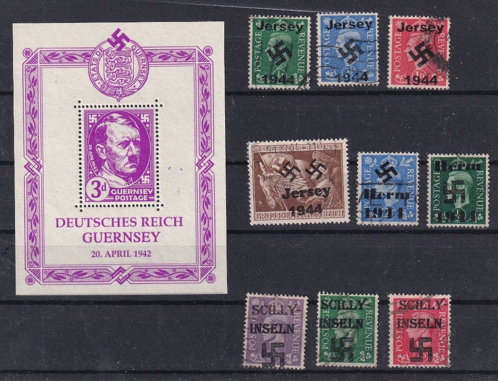 A228) WO2 Duitse bez oa Jersey en Guernsey geen garantie, Ophalen of Verzenden, Gestempeld