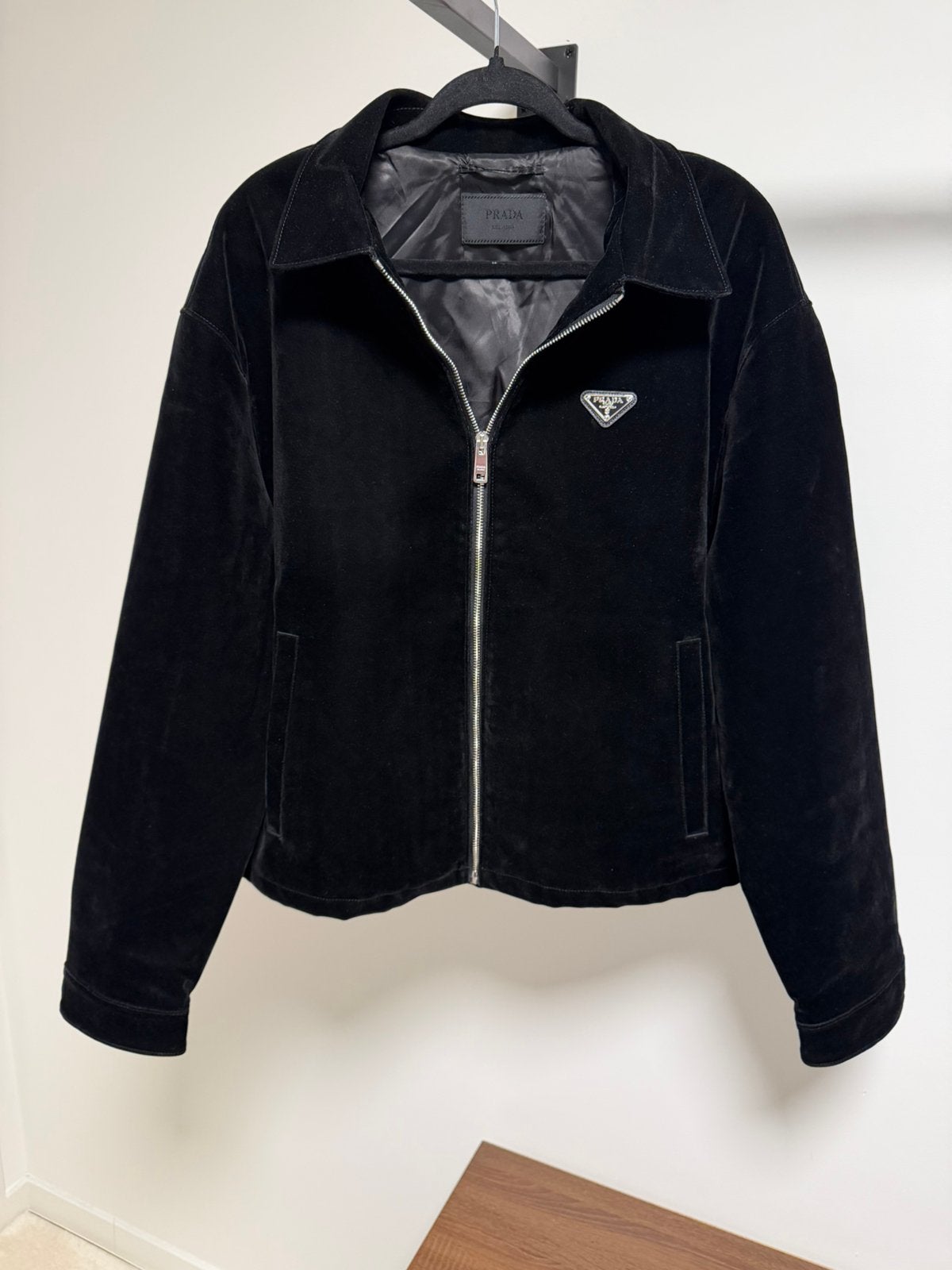 Prada Cotton Velvet Blouson Jacket / Jas, Ophalen of Verzenden, Zo goed als nieuw, Maat 56/58 (XL), Zwart