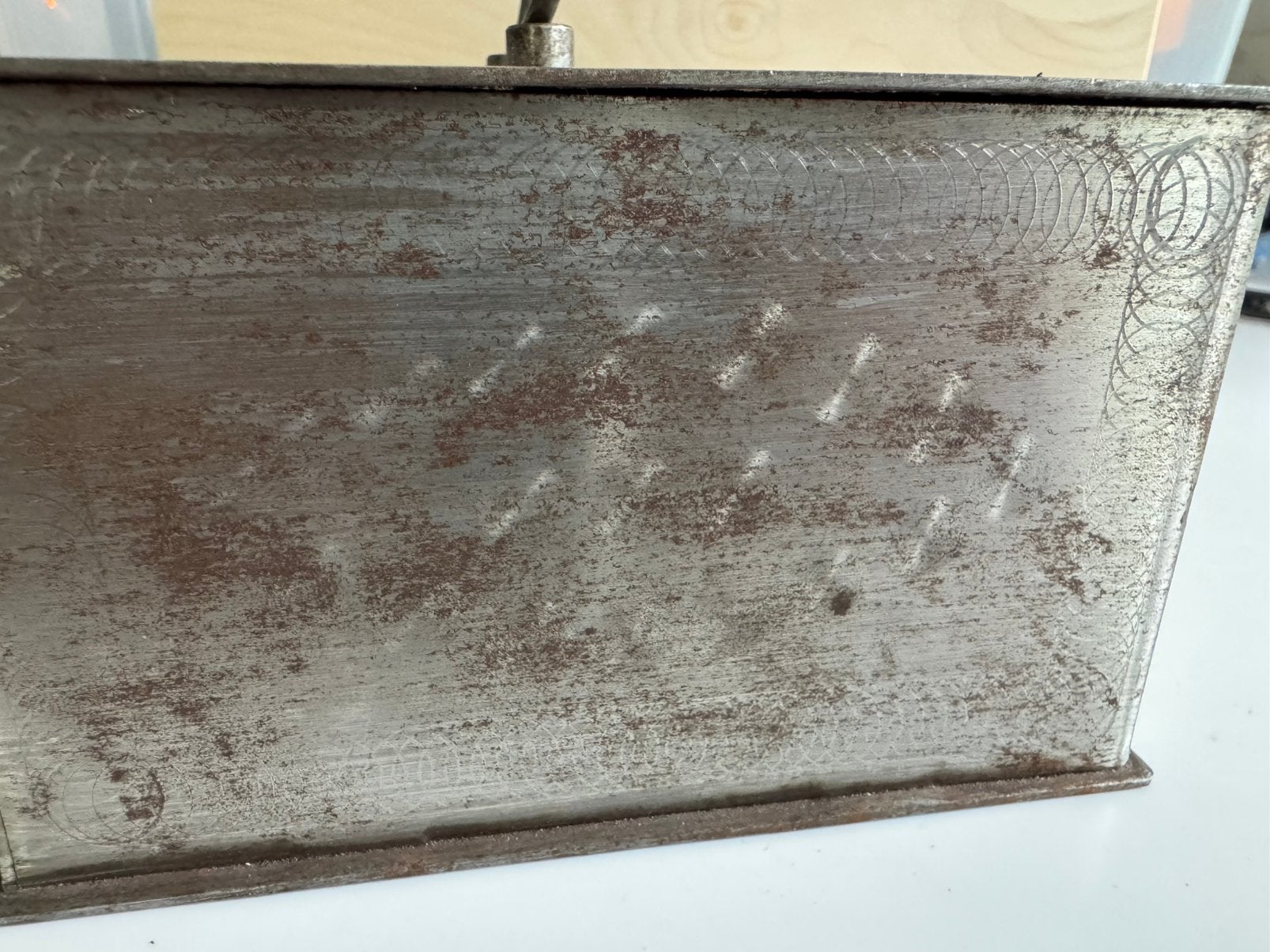 Oud ijzeren kluisje 20x15 cm  Met twee sleutels, Ophalen of Verzenden, Zo goed als nieuw, Rechthoekig, Metaal