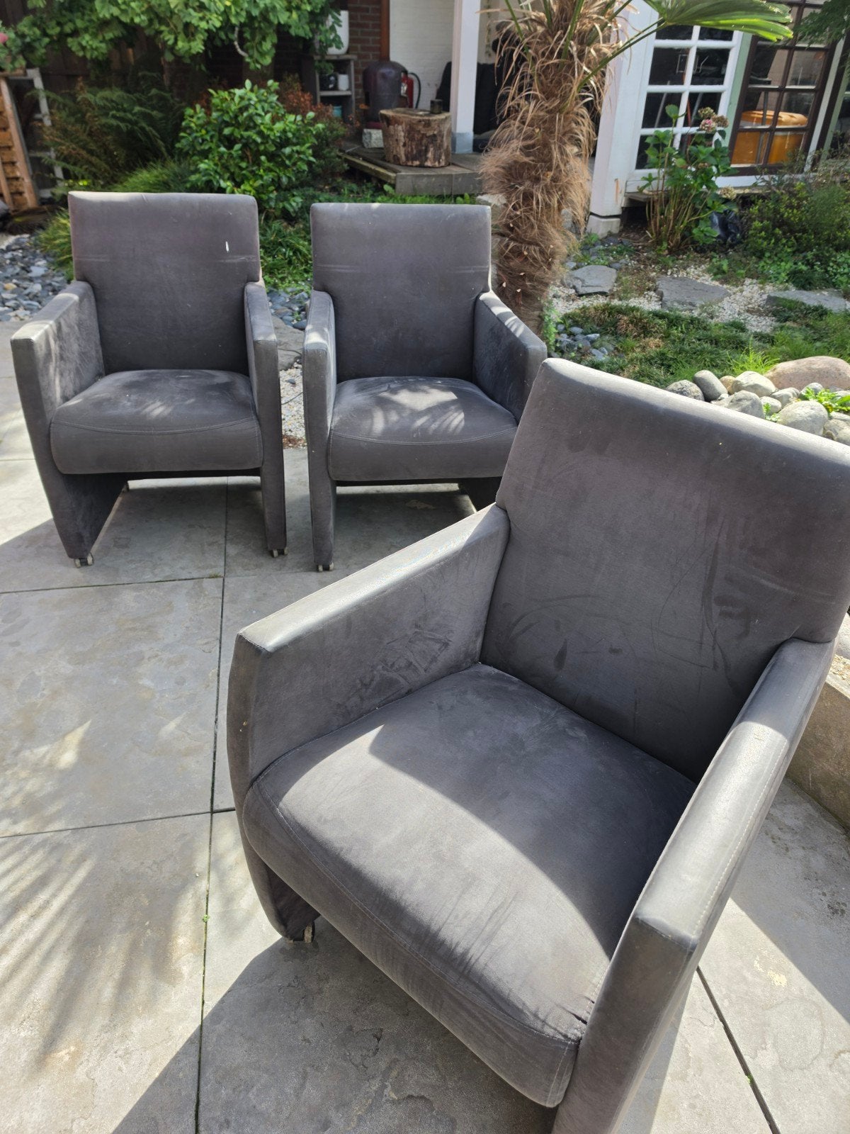 Comfortabele eetkamerstoelen met armleuning, Huis en Inrichting, Ophalen, Gebruikt, Vijf, Zes of meer stoelen, Stof