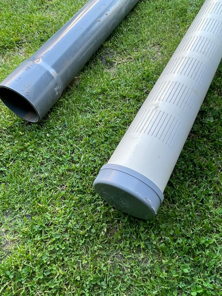 Bronfilterbuis & PVC buis 110x4,2mm, 5m + deksel (Nieuw), Ophalen, Pvc, Nieuw, 4 tot 6 meter