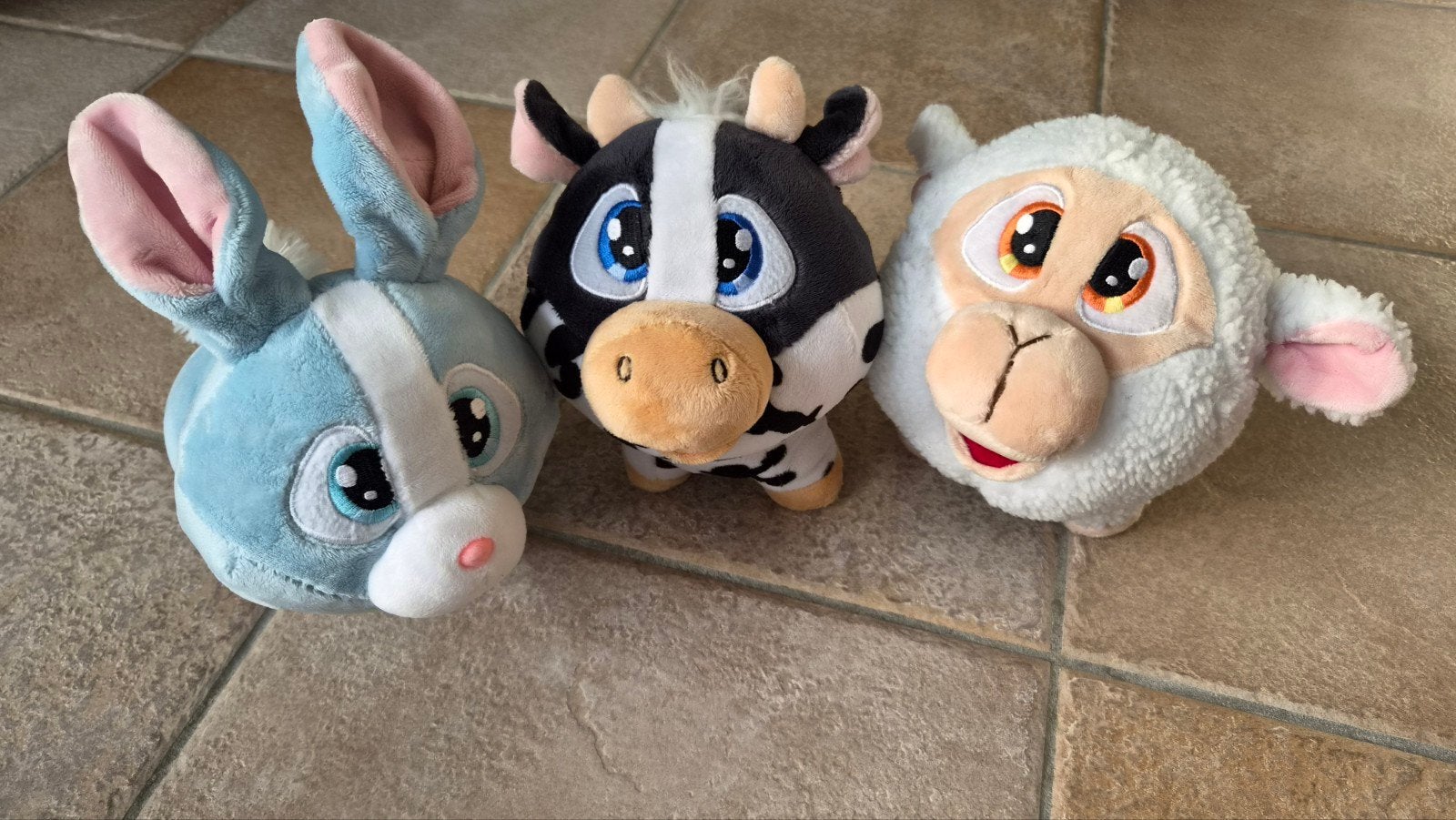 3 leuke Knuffels: Schaap, Koe en Konijn - Zo goed als nie, Kinderen en Baby's, Speelgoed | Knuffels en Pluche, Ophalen of Verzenden