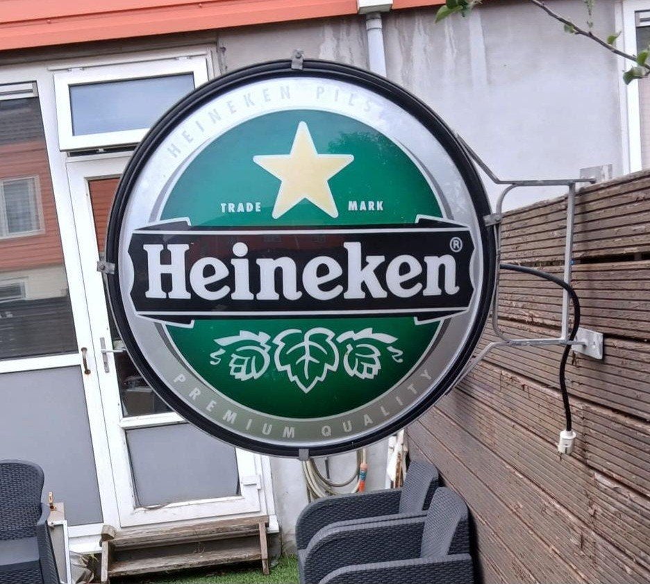 Heineken Lichtbak - Reclamebord 80 cm, Ophalen, Zo goed als nieuw, Lichtbak of (neon) lamp