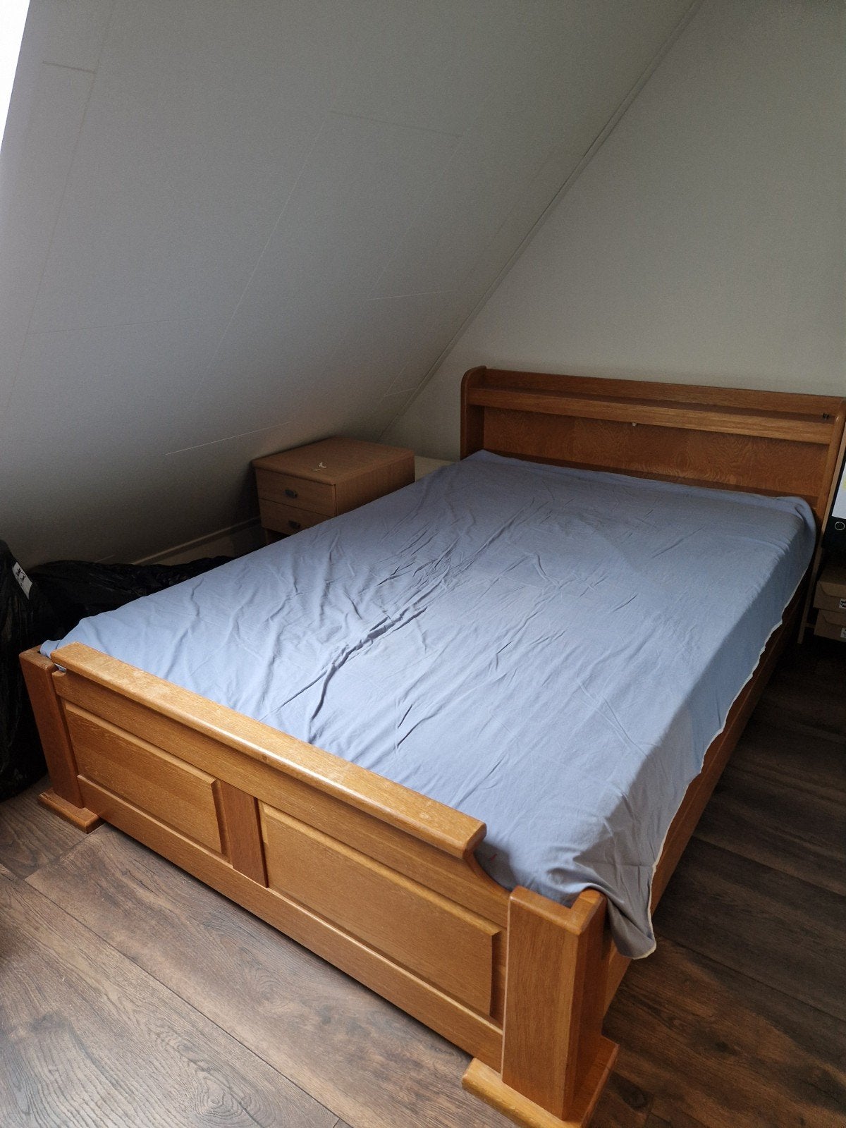 Gratis tweepersoonsbed, Huis en Inrichting, Slaapkamer | Bedden, Ophalen, Gebruikt, Bruin, Klassiek