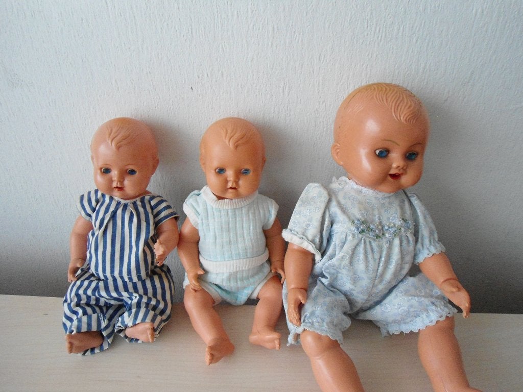 3 Oude Poppen, Verzamelen, Ophalen of Verzenden, Gebruikt, Pop