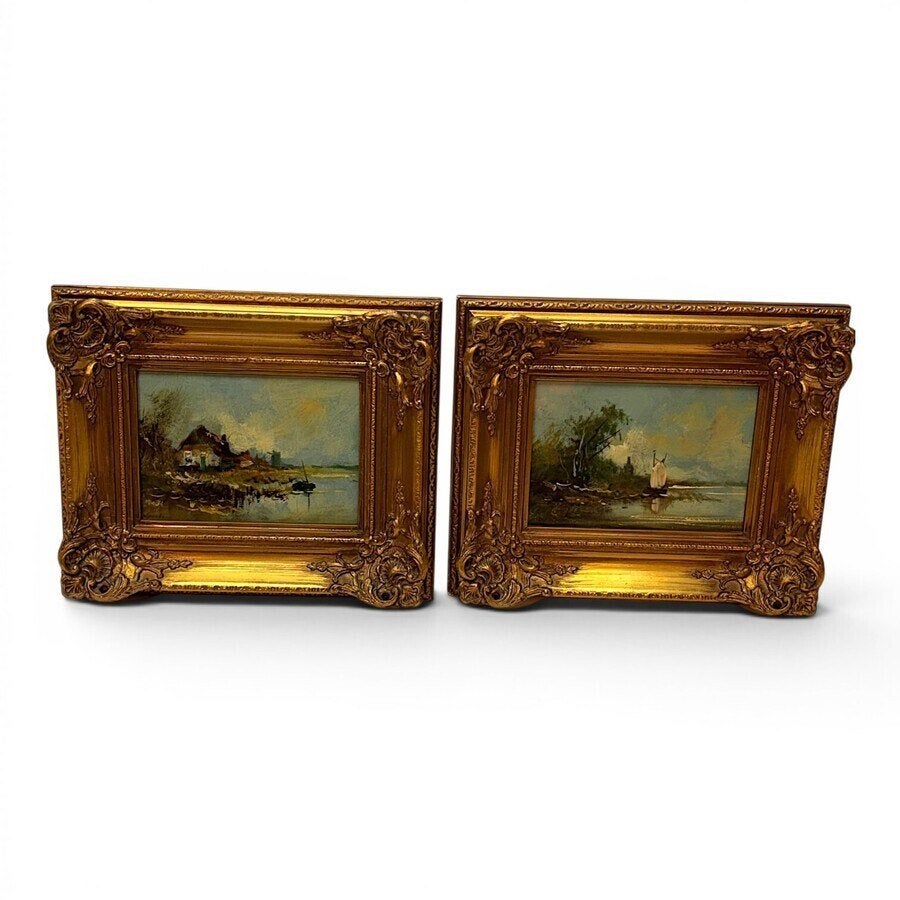 Van Horst (20e eeuw) - Hollandse landschappen (2x), Ophalen of Verzenden