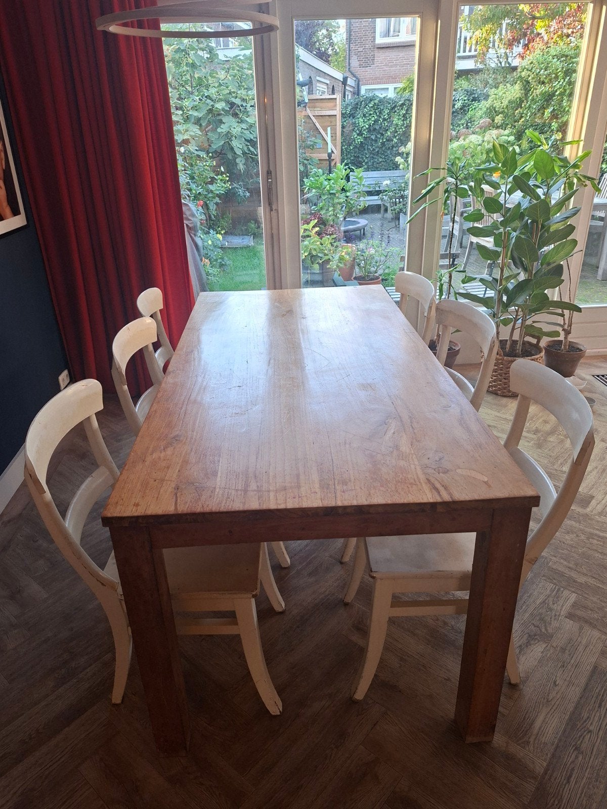 Eettafel met zes stoelen, Huis en Inrichting, Ophalen, Gebruikt, Klassiek, 50 tot 100 cm