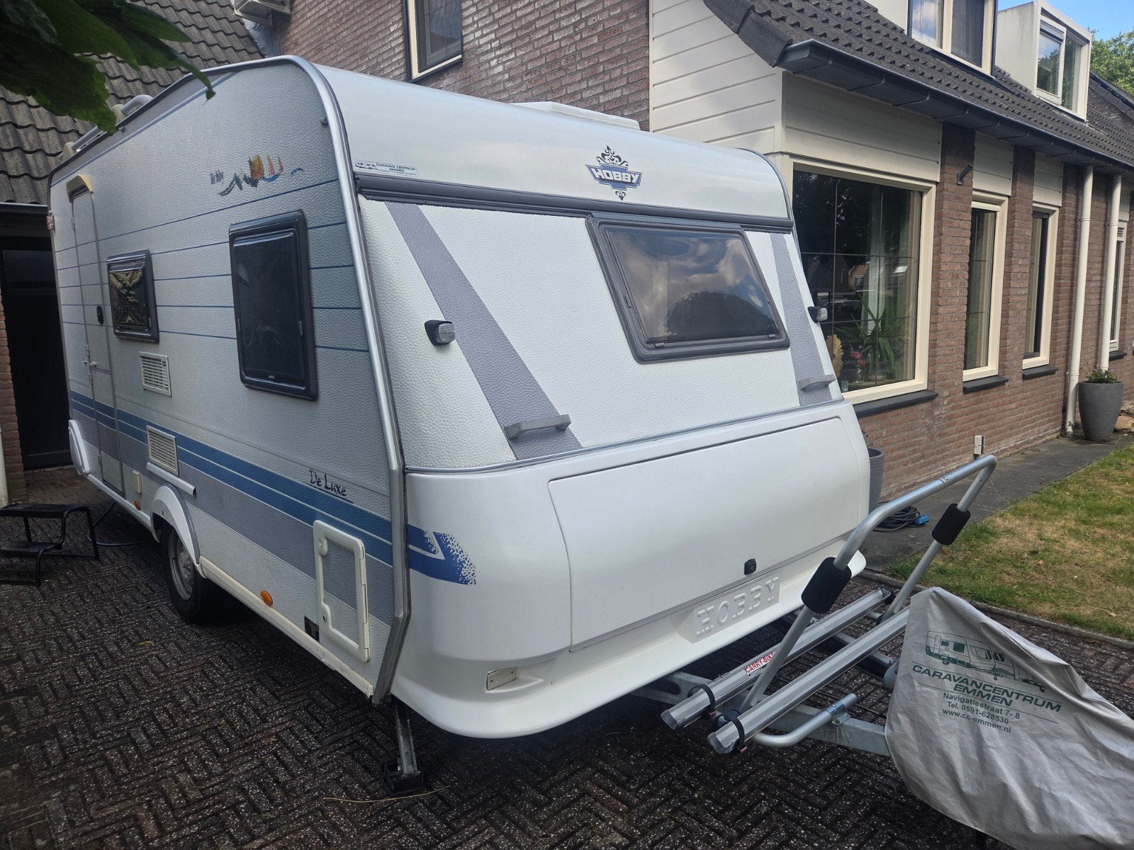 Hobby De Luxe caravan met stapelbed en fietsenrek, Hobby, Frans bed, Particulier, 5 tot 6 meter