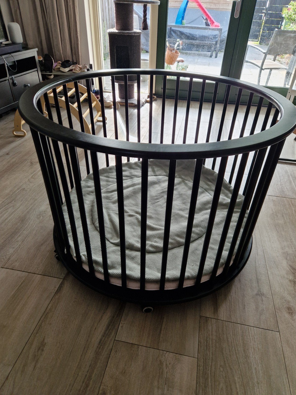 Bopita ronde box zwart, Kinderen en Baby's, Ophalen, Gebruikt, Rond, Boxkleed