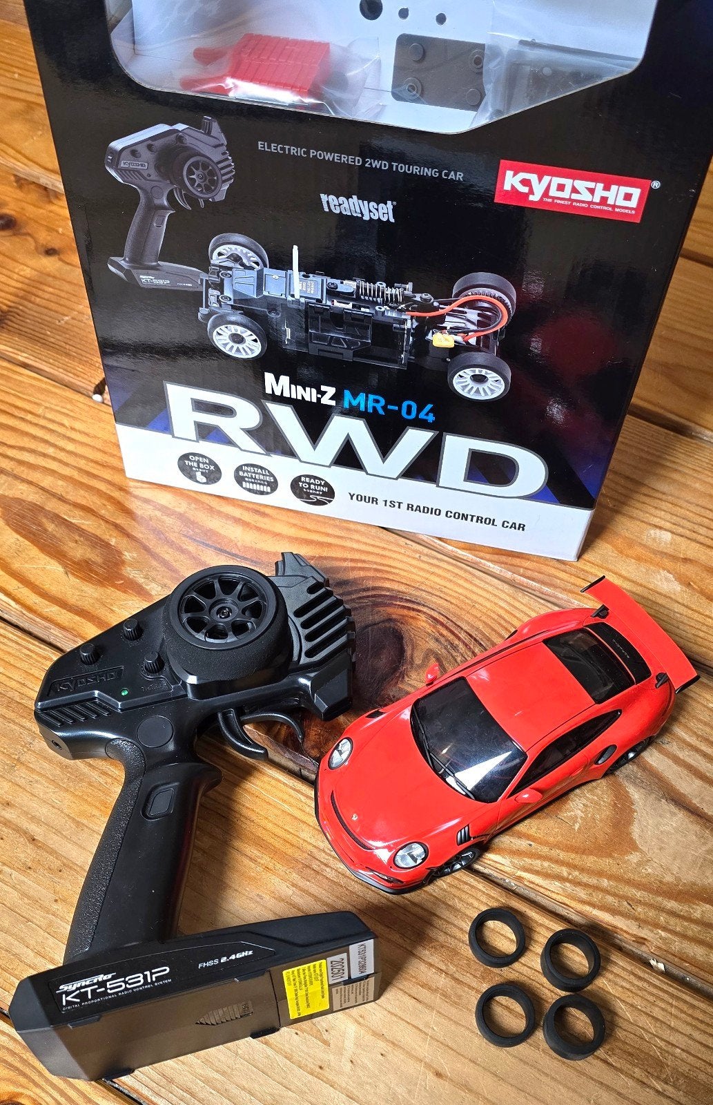 Kyosho Mini-Z MR04 Porsche GT3 RS met Verlichting - RTR, Hobby en Vrije tijd, Modelbouw | Radiografisch | Auto's, Elektro, Gebruikt