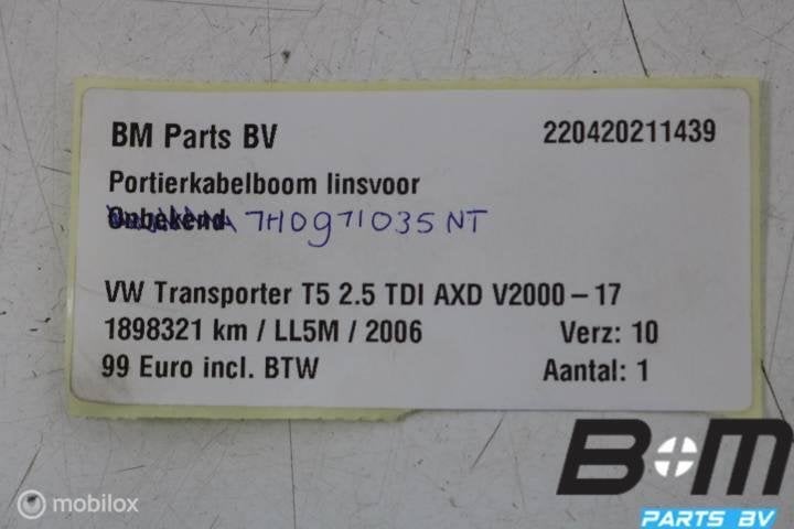 Portierkabelboom linksvoor VW Transporter T5 7H0971035NT, Gebruikt