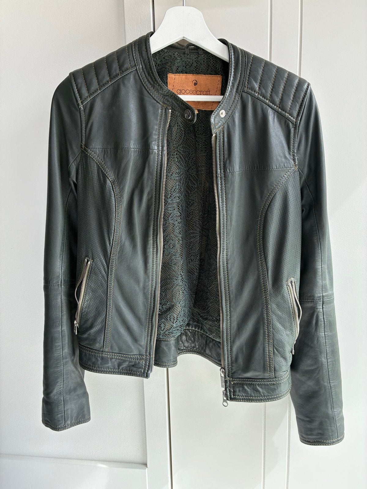 Goosecraft Leren Jas Maat S - Zo goed als nieuw, Kleding | Dames, Ophalen of Verzenden, Zo goed als nieuw, Maat 36 (S), Groen