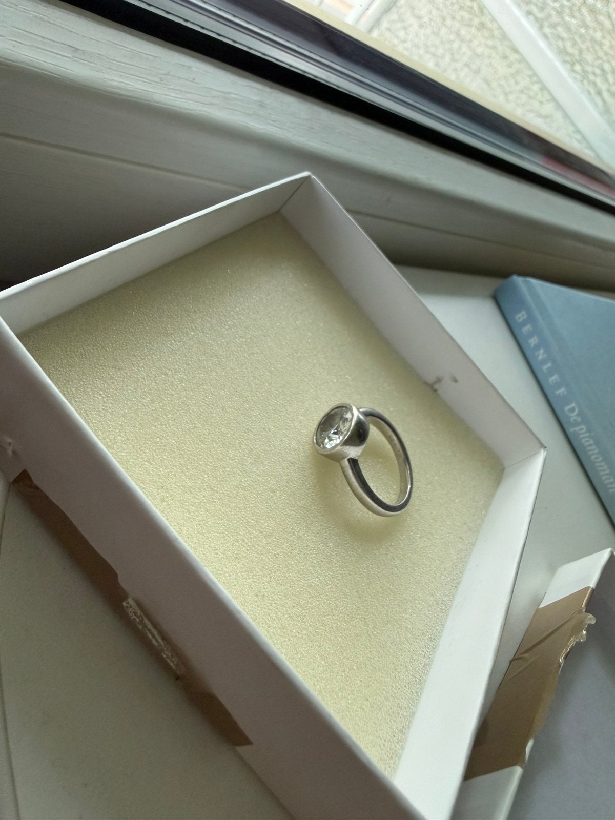 Ti Sento ring sterling zilver+diamant, 18 tot 19, Met edelsteen, Ophalen of Verzenden, Zo goed als nieuw