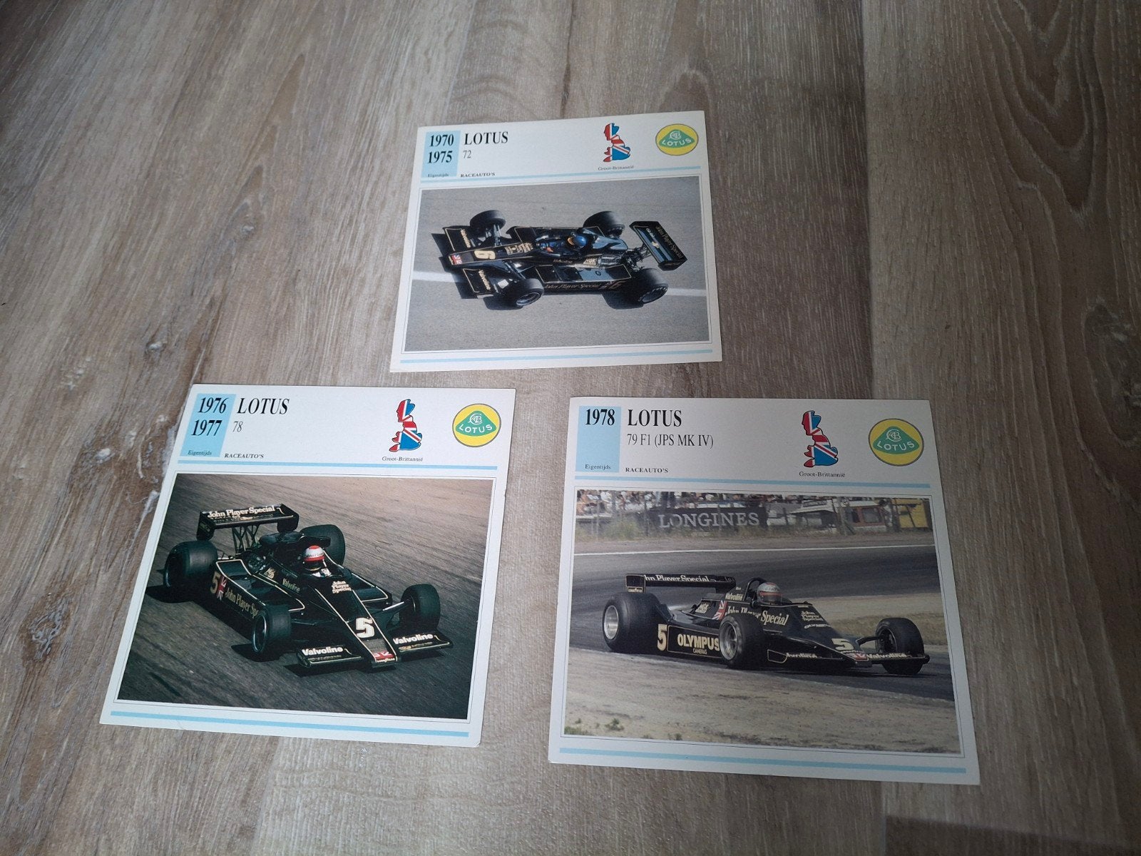 3 fotokaarten JPS Olympus Lotus F1 team, Ophalen of Verzenden, Gebruikt, Formule 1