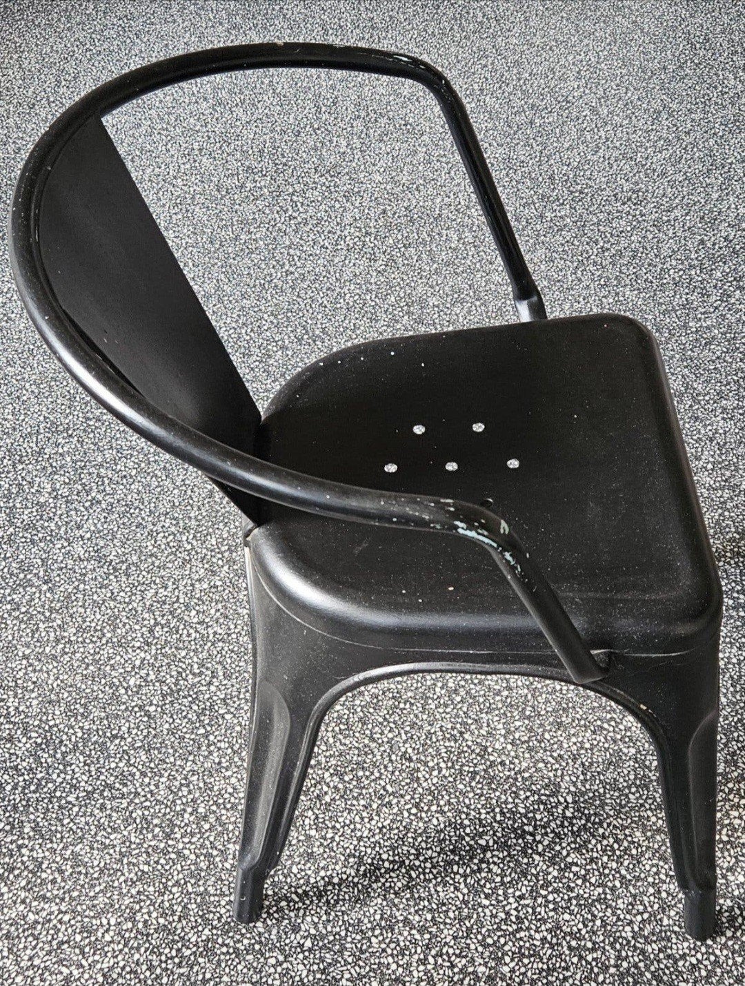 6x Tolix metalen stoelen, Huis en Inrichting, Gebruikt, Zwart, Ophalen of Verzenden, Metaal