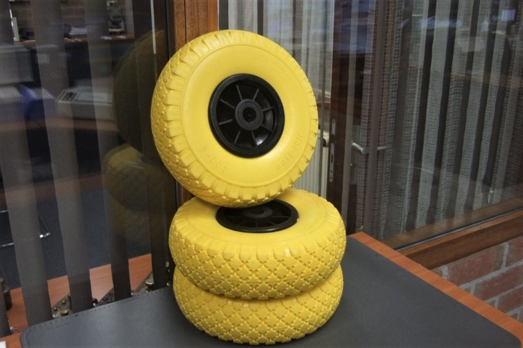 Anti-lek wiel steekwagen / skelter geel 3.00 - 4, Ophalen, Nieuw