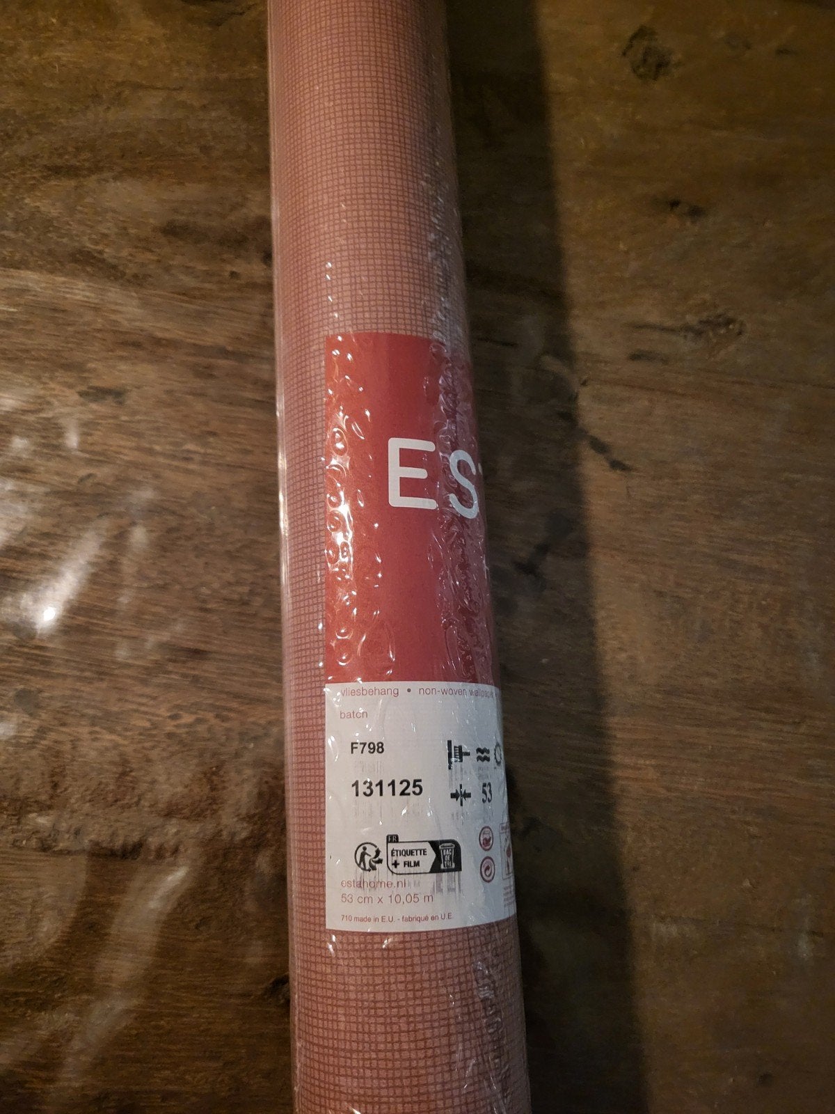 Esta Home behang - Mauve paars linnenstructuur, Ophalen of Verzenden, Minder dan 10 m², Paars