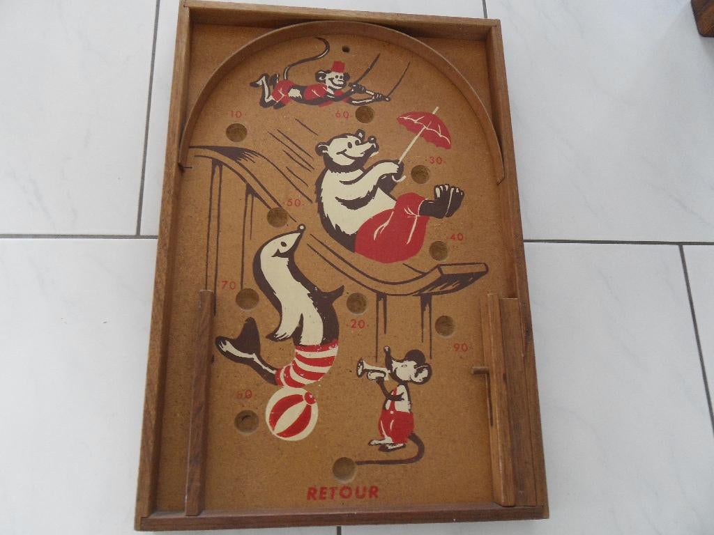 Oud knikkerbord 60 x 40 cm., Antiek en Kunst, Ophalen of Verzenden