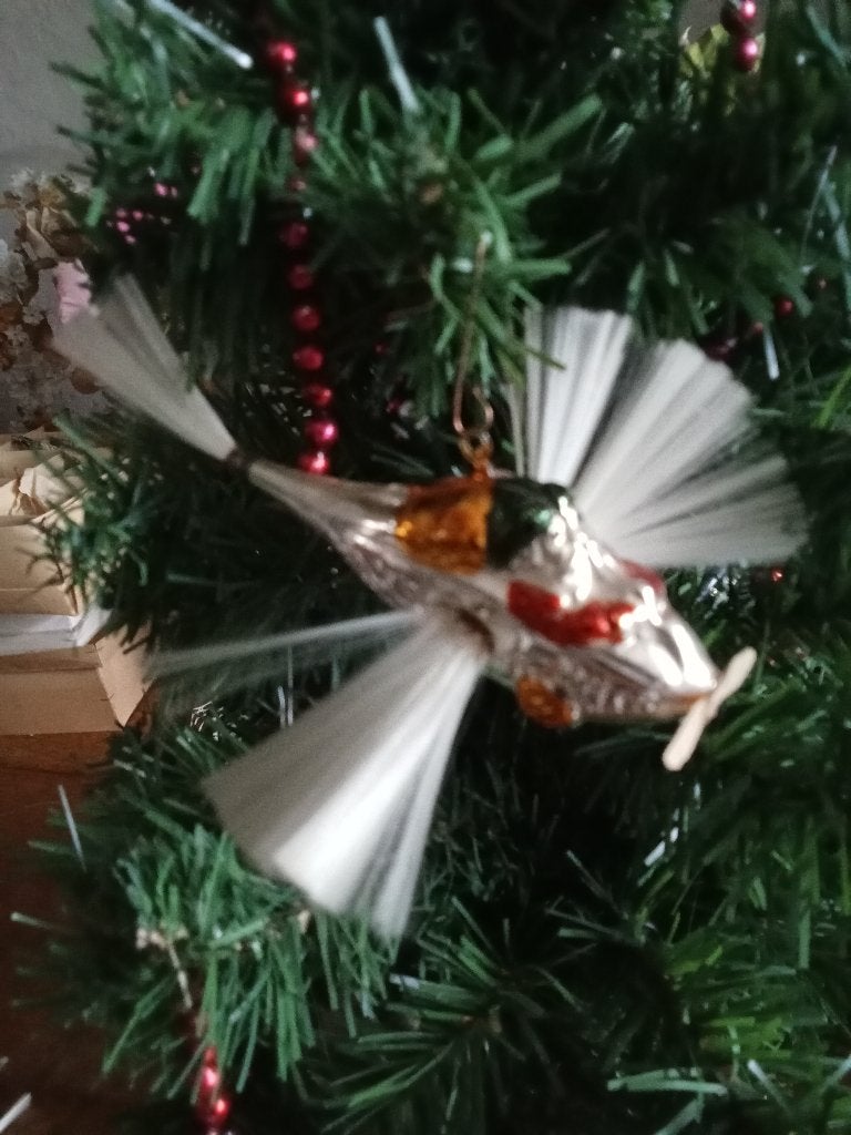 te koop antieke kerstbal kerstman in vliegtuigje, Diversen, Ophalen of Verzenden