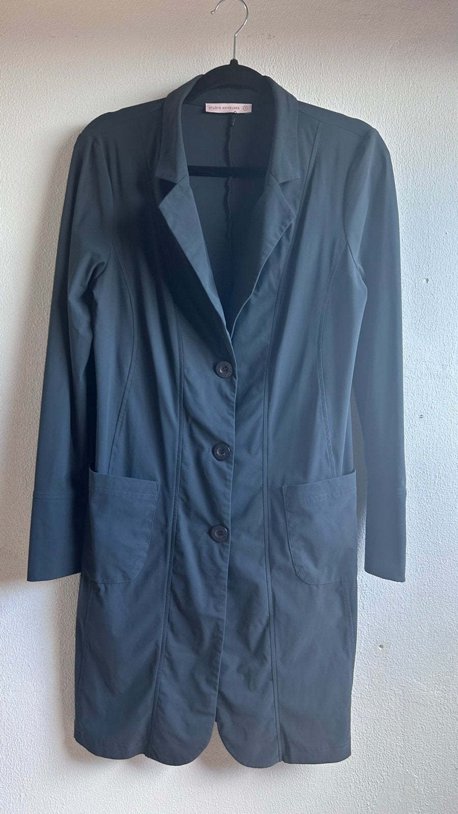 Studio Anneloes Lange Blazer Maat M Grijs Groen, Ophalen of Verzenden, Zo goed als nieuw, Maat 38/40 (M), Grijs