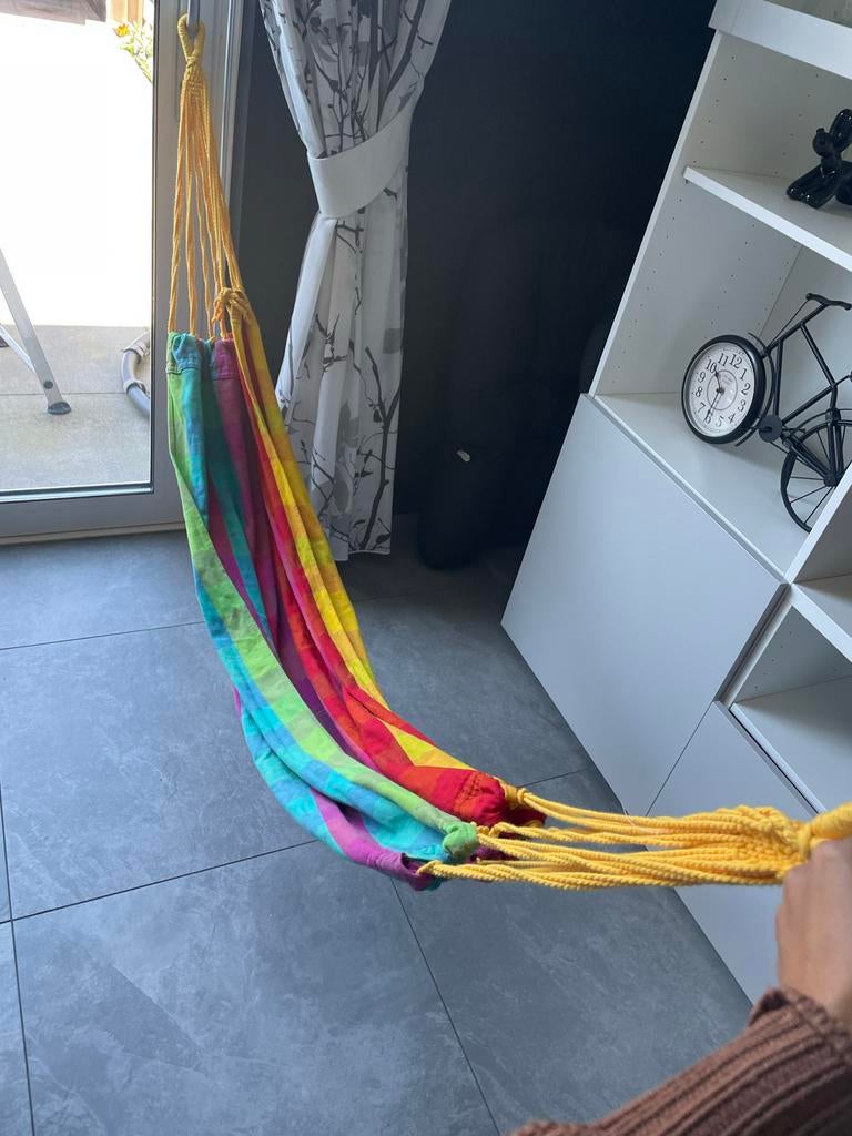 Kleurrijke baby hangmat, Ophalen of Verzenden, Zo goed als nieuw, Eenpersoons, Binnen