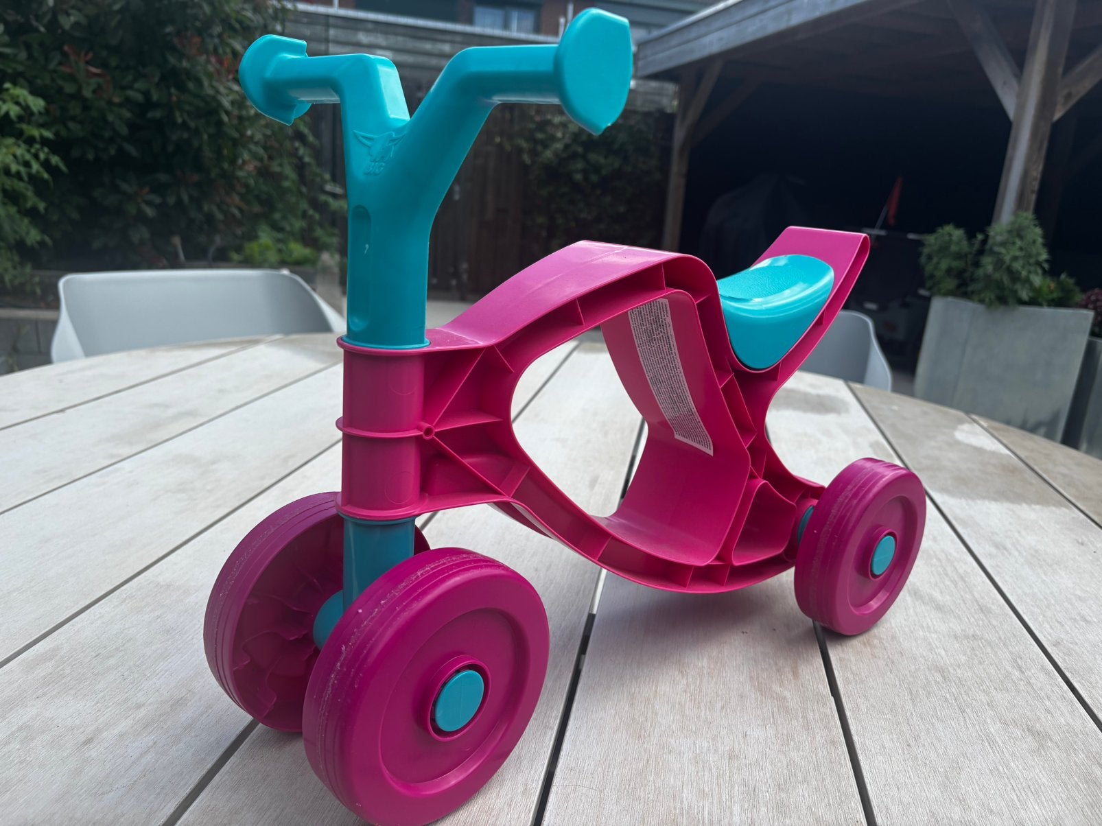Big Flippi Loopfiets roze turquoise, Ophalen, Zo goed als nieuw, Loopfiets