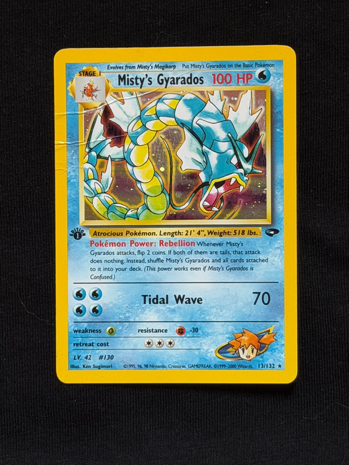 Misty’s Gyarados | Holo | 1st | Gym Challenge | 13/132, Ophalen of Verzenden, Zo goed als nieuw