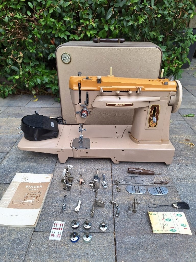 Vintage Singer 422G, Ophalen, Gebruikt, Naaimachine, Singer