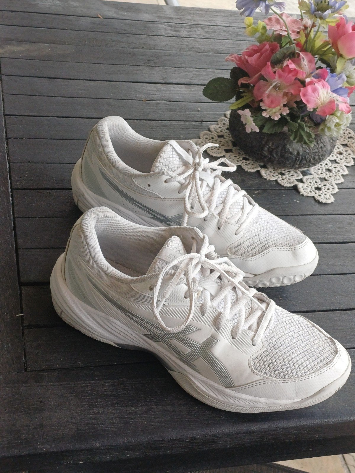 Prachtige witte  Asics , maat 41 .5, Ophalen of Verzenden, Zo goed als nieuw