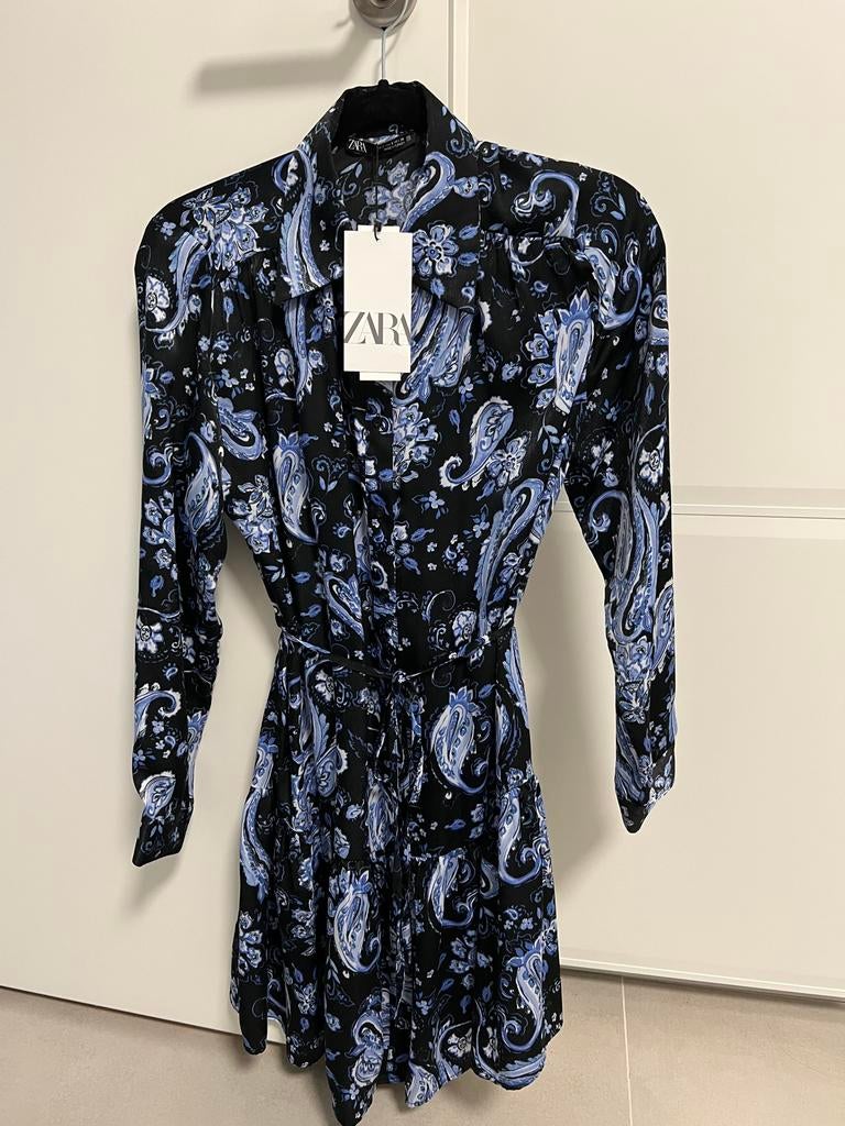 Zara jurk met paisley print - Maat S, Zwart, Ophalen of Verzenden, Zo goed als nieuw, Maat 36 (S)
