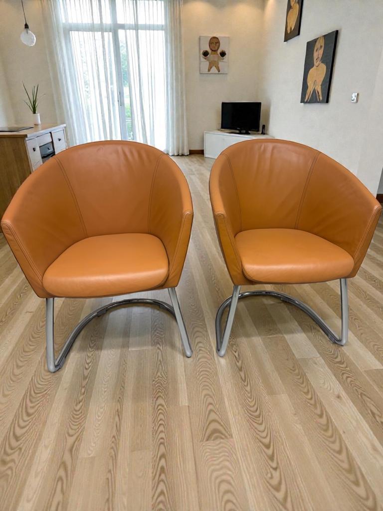 2x Artifort Megan, Minder dan 75 cm, Leer, Ophalen of Verzenden, Zo goed als nieuw