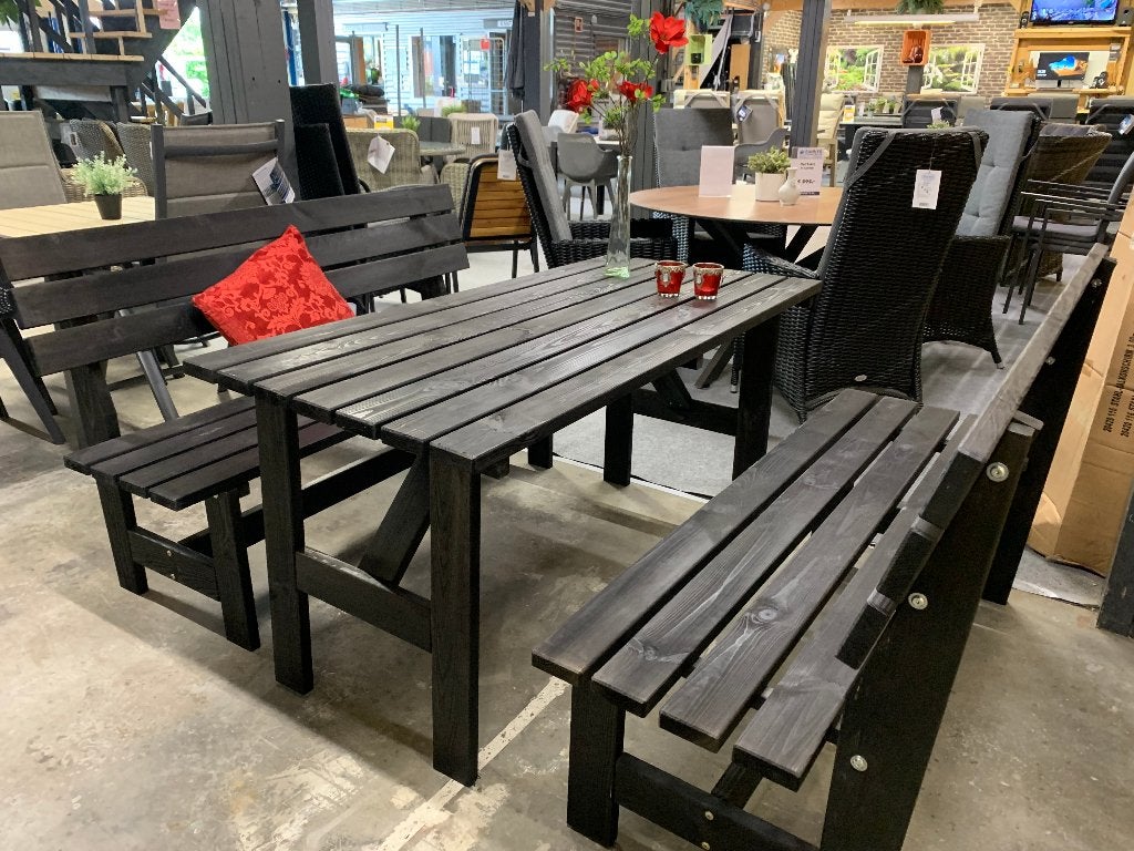 Zwarte Picknick Set Aanbieding, Tuin en Terras, Ophalen, Nieuw, Rechthoekig, Hout