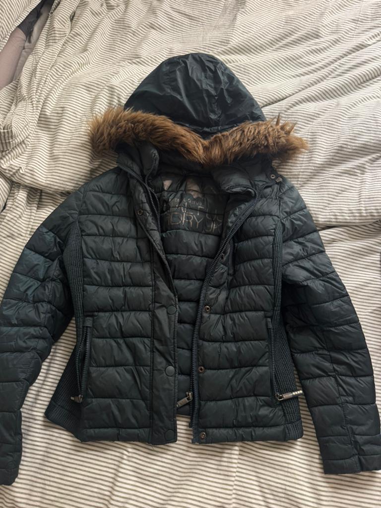 Superdry Puffer Jacket - Dark teal/Navy - Size L, Ophalen of Verzenden, Blauw