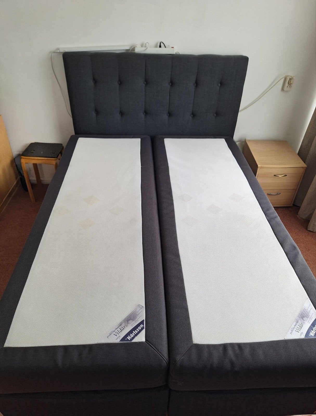 2 pocketveermatrassen te koop, Ophalen, Tweepersoons, Zo goed als nieuw, 200 cm