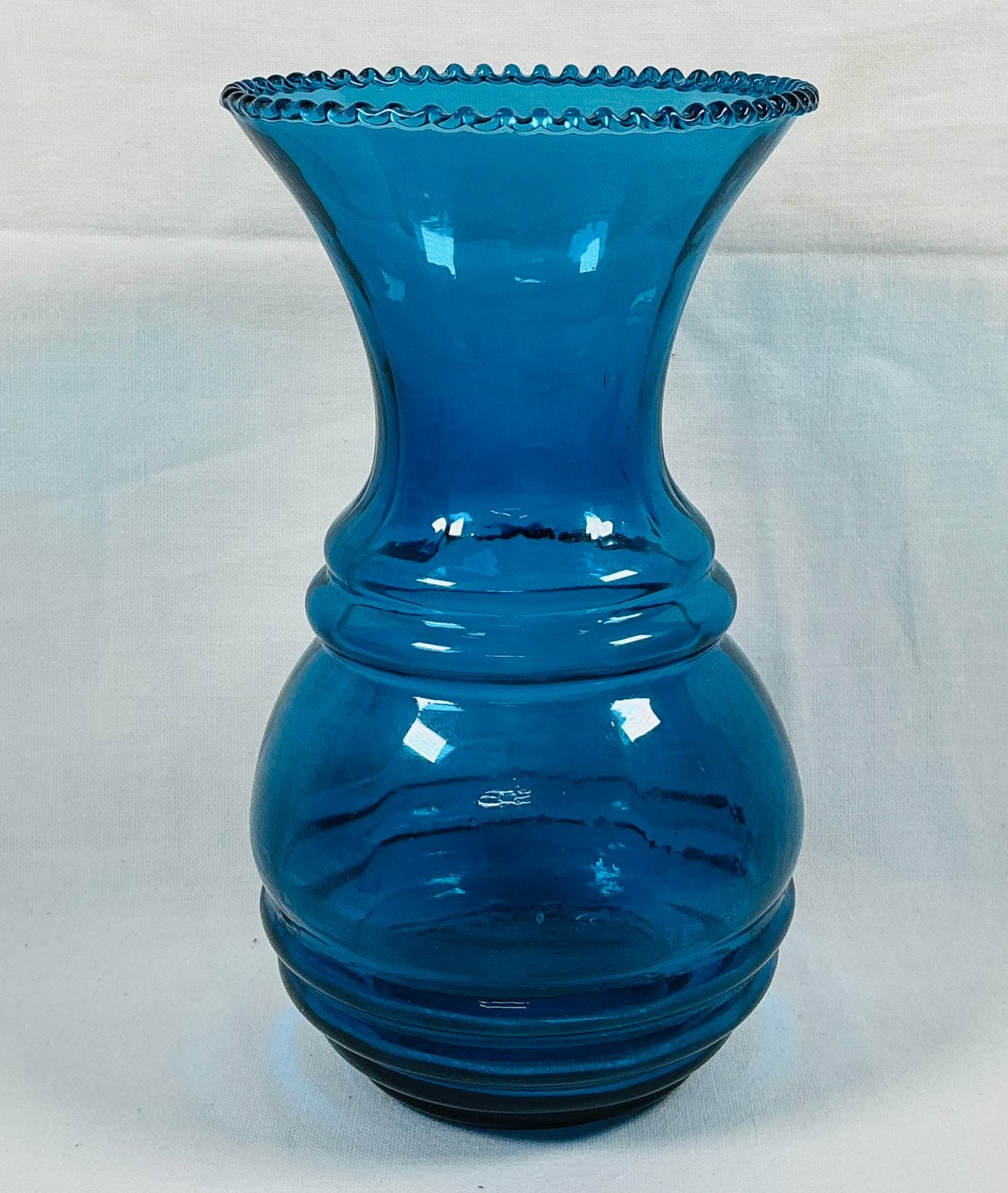 DOYEN Antiek Art Deco design azuur blauwe glazen vaas, Antiek en Kunst, Antiek | Glas en Kristal, Verzenden