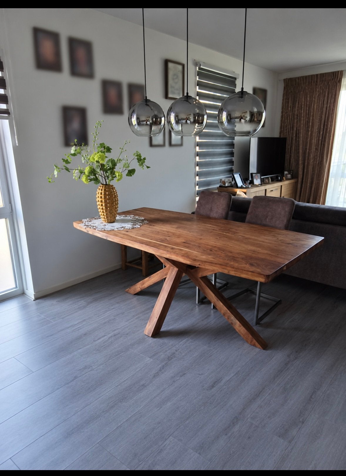 ZGAN eikenhoute eetkamer Tafel, Huis en Inrichting, Ophalen, 100 tot 150 cm, Eikenhout, 200 cm of meer