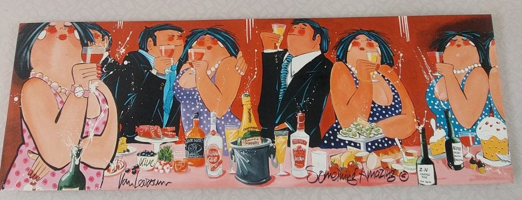Schilderij dikke dames, Antiek en Kunst, Ophalen, Ophangklaar, Figuren