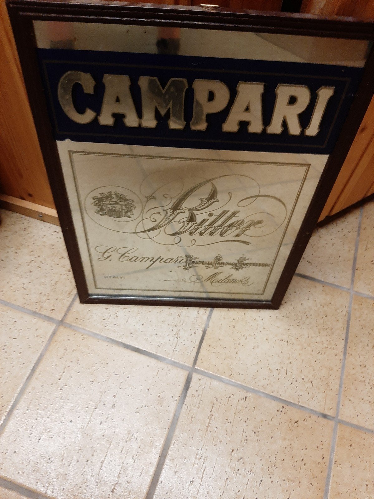 Vintage Campari Bitter Spiegel - Decoratief Bar Item, Ophalen of Verzenden