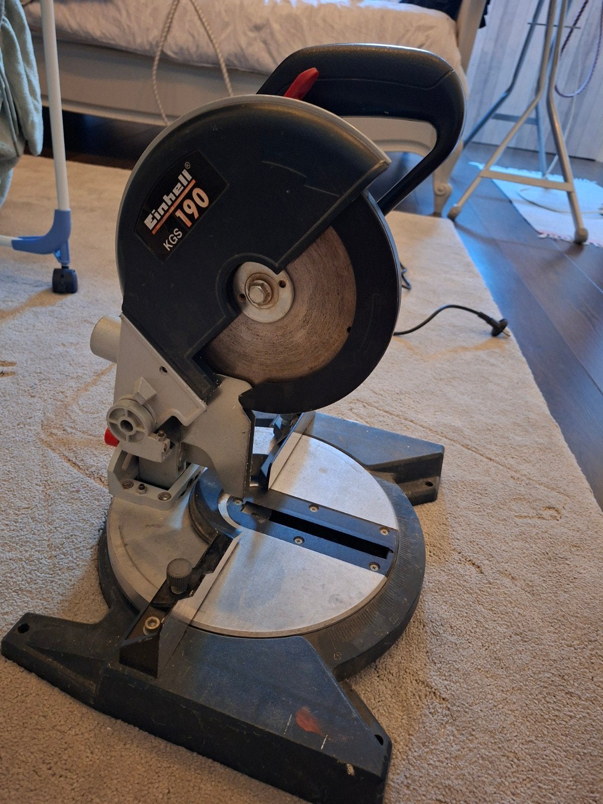Elektrische afkort-/verstekzaag 190 mm, Einhell, Ophalen of Verzenden, Zo goed als nieuw, Afkortzaag