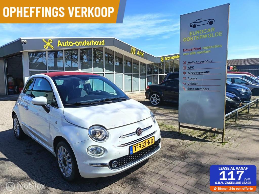 Fiat 500 1.2 CABRIO // 97000 KM // NAP, Auto's, Fiat, Gebruikt, Cabriolet, Wit, Bedrijf