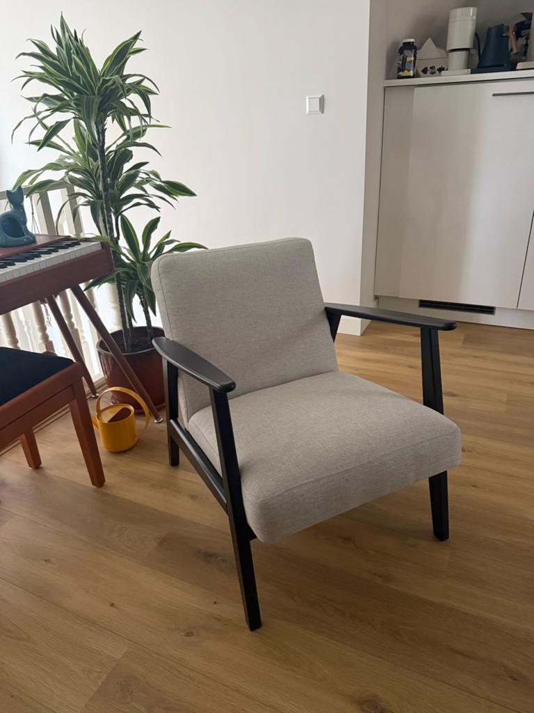 IKEA EKENÄSET Fauteuil - Kilanda lichtbeige, Ophalen, 75 tot 100 cm, Zo goed als nieuw, 50 tot 75 cm