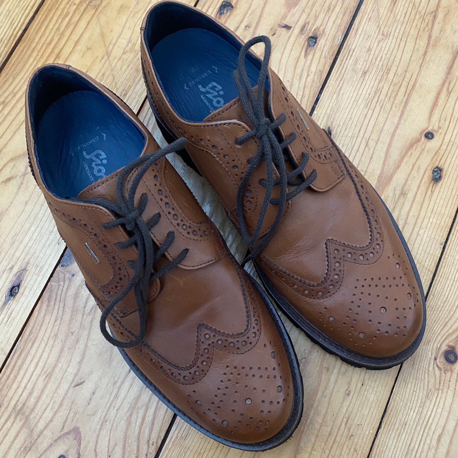SIOUX BRUINE BROGUES EXTRA WIJD 7,5/ 41,5, Kleding | Heren, Schoenen, Bruin, Ophalen of Verzenden, Zo goed als nieuw, Veterschoenen