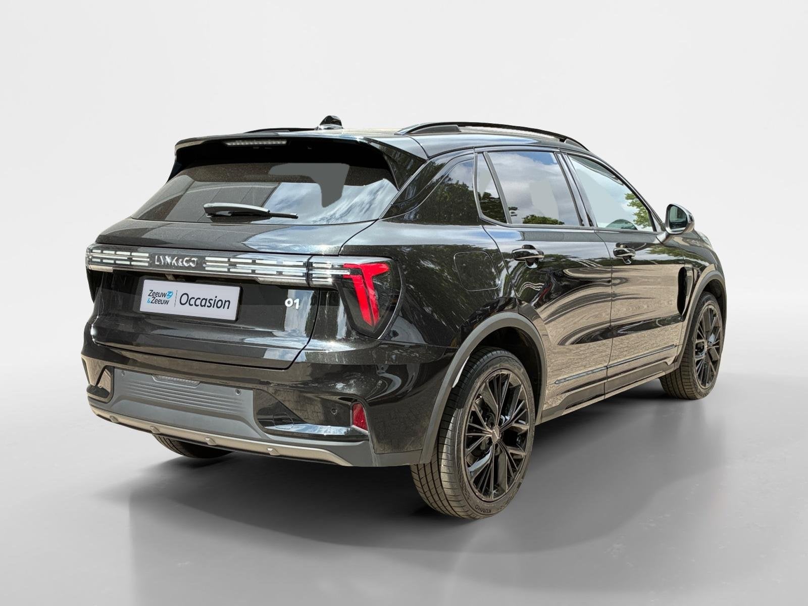 Lynk & Co 01 MORE LEDER | NAVI | PANO DAK | LM VELGEN BLACK, Auto's, Lynk & Co, Euro 6, 4 cilinders, Zwart, Plug-in hybride