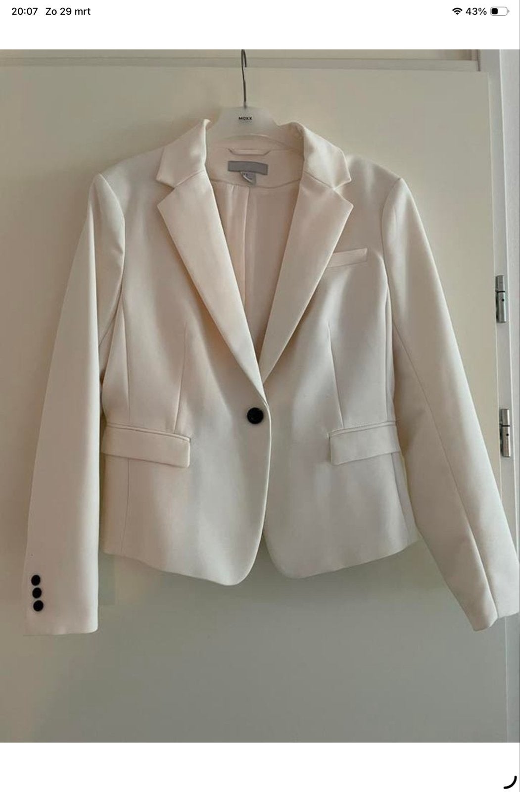 Nieuwe roomwitte blazer MS Mode maat 42, Wit, Maat 42/44 (L), Nieuw, Ophalen of Verzenden