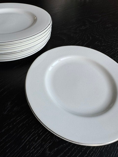 8x Dibbern Platin Line gebaksbordje 16 cm – Fine Bone China, Ophalen, Overige merken, Klassiek, Nieuw