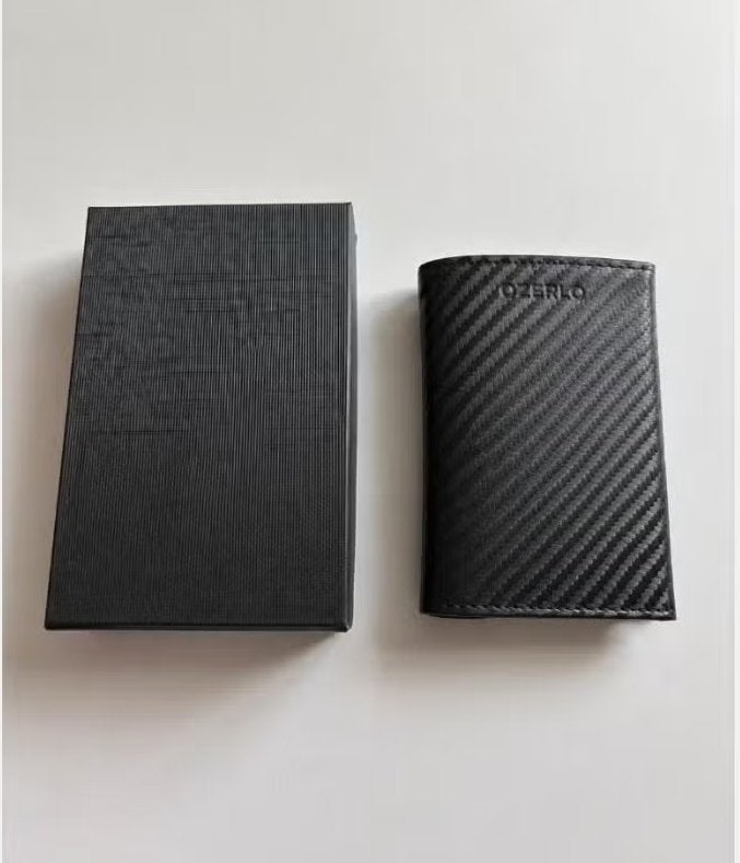Nieuwe Ozerlo SlideGuard RFID Pop-Up Wallet – Carbon Fiber, Zwart, Nieuw, Leer, Ophalen