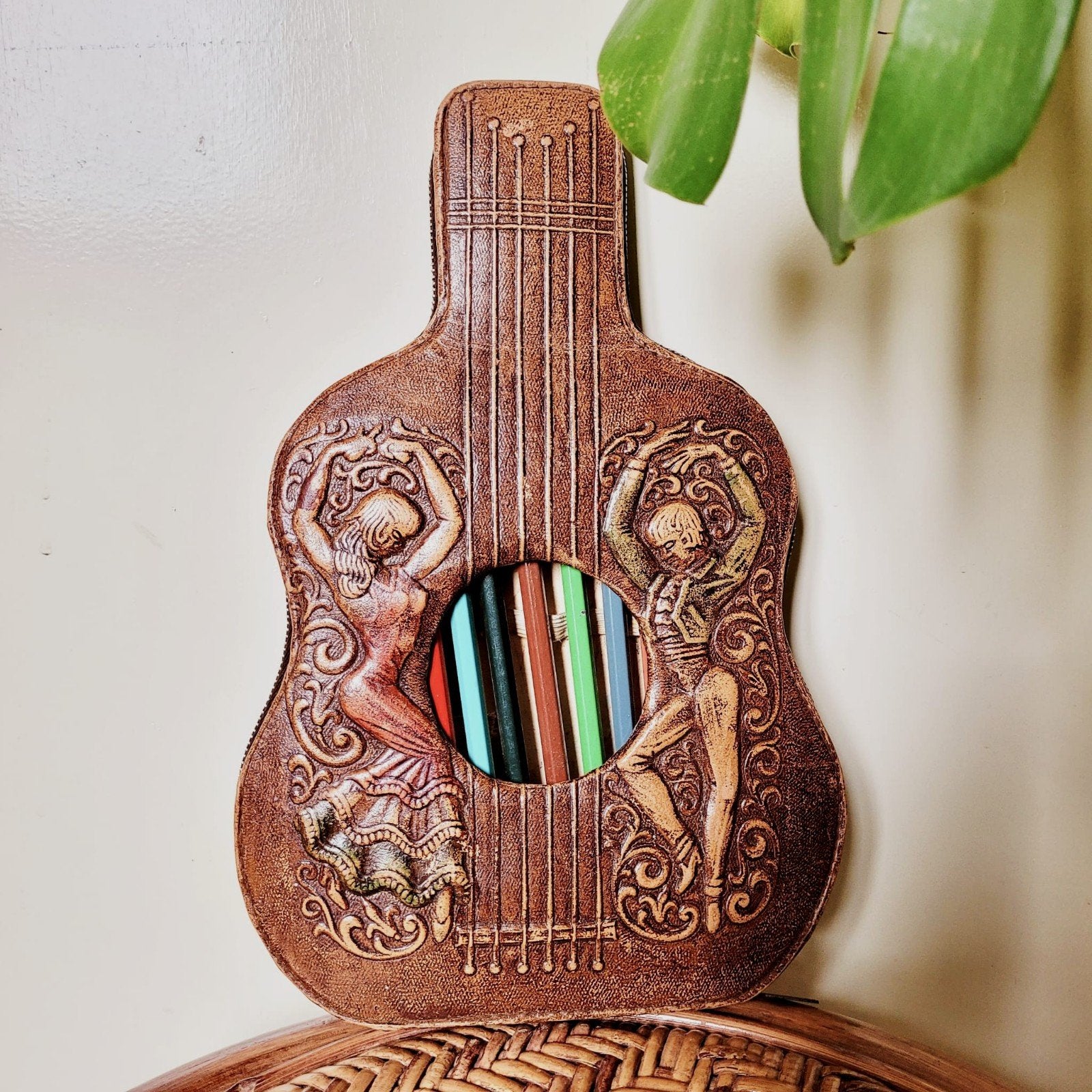 Vintage gitaar pennen~etui, Ophalen of Verzenden, Huis en Inrichting