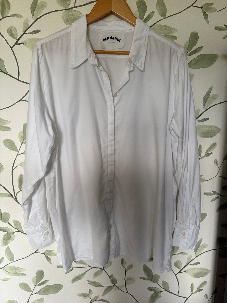 Penn & Ink witte lange blouse small 36, Penn & Ink, Wit, Ophalen of Verzenden, Zo goed als nieuw